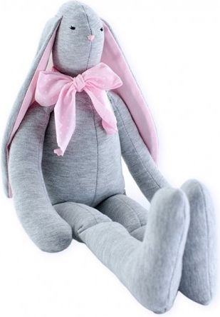 BaBalu Hand Made Látkový králíček Eda, šedý-růžový - obrázek 1