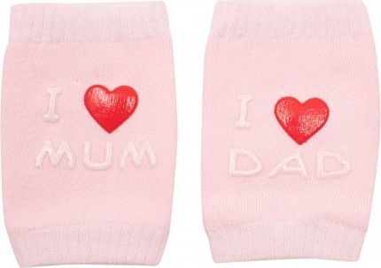 Dětské nákoleníky New Baby s ABS I Love Mum and Dad růžové, Růžová - obrázek 1
