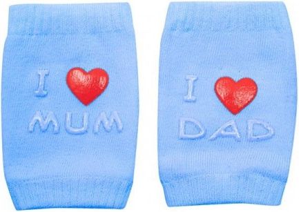 Dětské nákoleníky New Baby s ABS I Love Mum and Dad modré, Modrá - obrázek 1