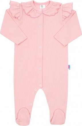Kojenecký bavlněný overal New Baby Stripes růžový, Růžová, 56 (0-3m) - obrázek 1