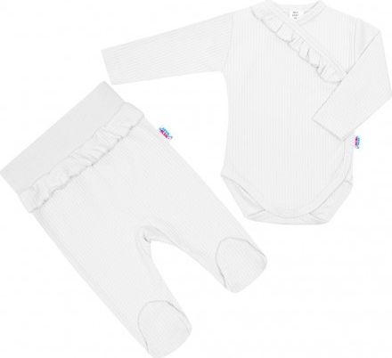 2-dílná kojenecká souprava New Baby Stripes bílá, Bílá, 56 (0-3m) - obrázek 1