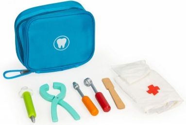 Eco Toys 7-dílná dřevěná zubařská sada s taškou - obrázek 1