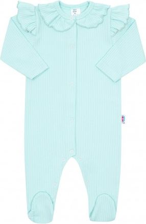 Kojenecký bavlněný overal New Baby Stripes ledově modrá, Modrá, 56 (0-3m) - obrázek 1