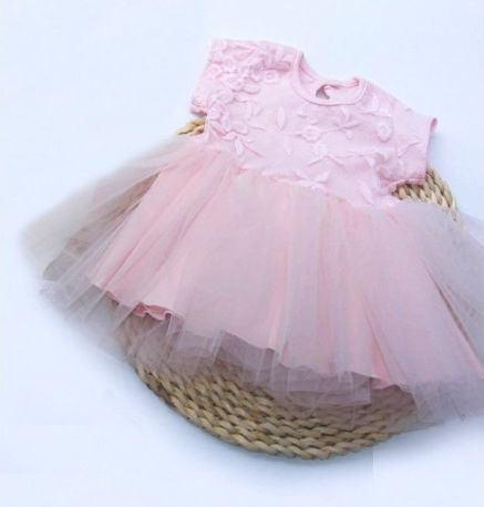 G-baby Sváteční šaty s výšivkou a tylem - růžové, Velikost koj. oblečení 92 (18-24m) - obrázek 1