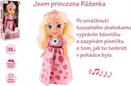 Panenka princezna Růženka plast 35cm česky mluvící na baterie se zvukem v krabici 17x - obrázek 1