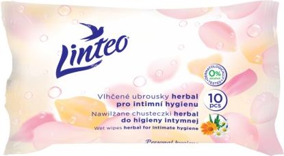 Vlhčené ubrousky herbal pro intimní hygienu LINTEO, 10 ks v balení - obrázek 1