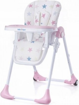 BabyTiger Jídelní židlička - Benji, růžová - obrázek 1