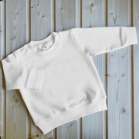 Baby Nellys Bavlněná tepláková mikina - bílá, Velikost koj. oblečení 56-62 (0-3m) - obrázek 1