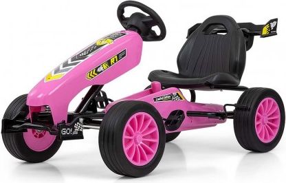 Dětská šlapací motokára Go-kart Milly Mally Rocket růžová, Růžová - obrázek 1