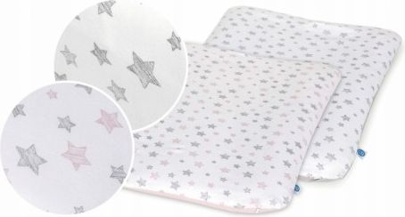 Ceba baby Potah na přebalovací podložku 2ks, bílý/růžový, šedé hvězdy, 50x70-80cm - obrázek 1
