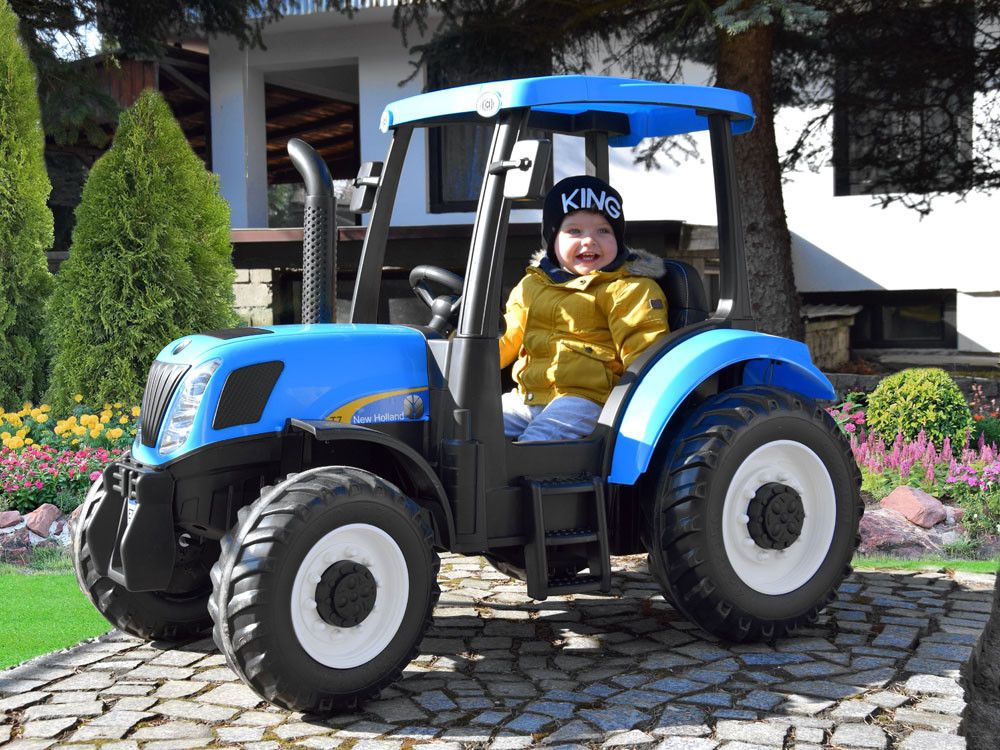 Dětský elektrický traktor New Holland Strong 24V modrý - obrázek 1