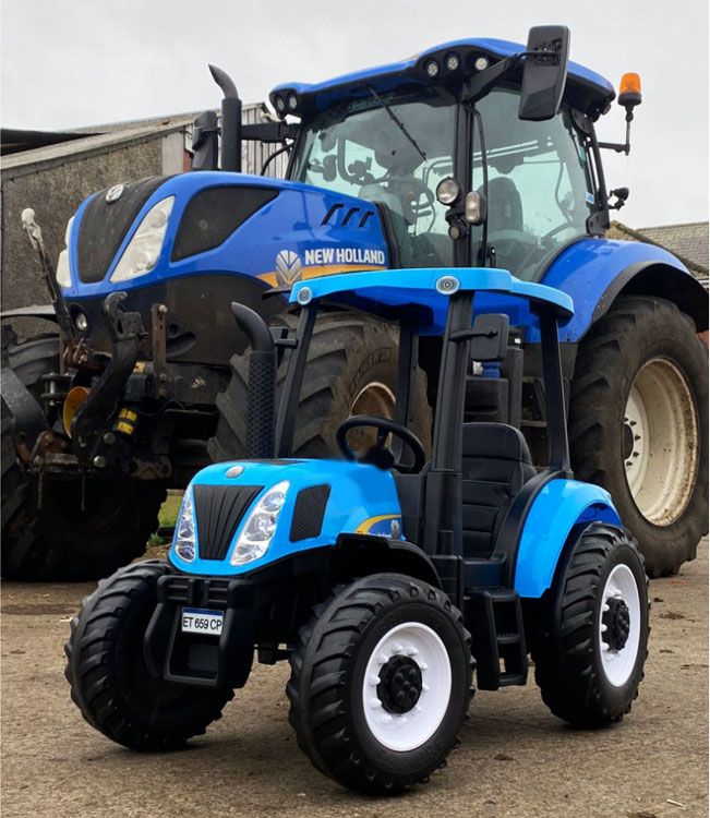 Dětský elektrický traktor New Holland Strong 24V modrý - obrázek 4