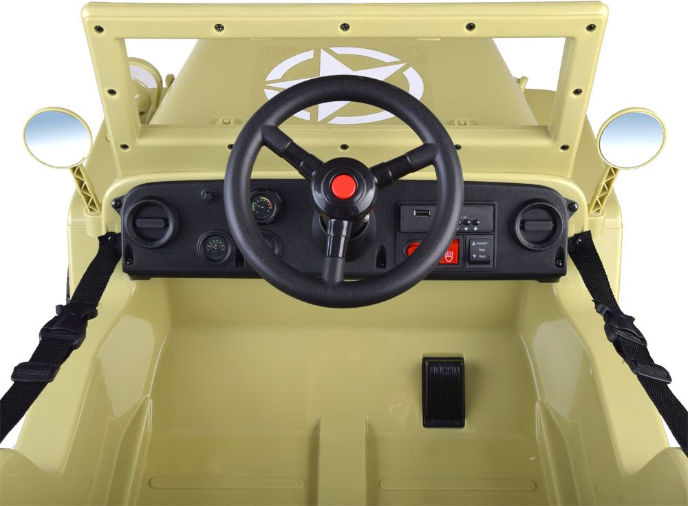 Dětský elektrický vojenský jeep willys SMALL 4x4 béžový - obrázek 9