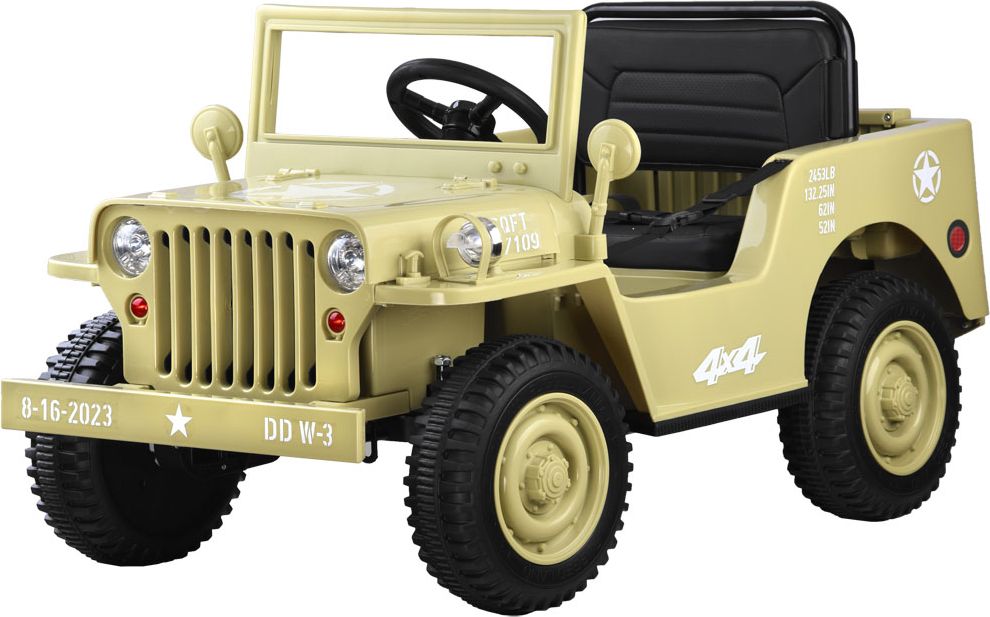 Dětský elektrický vojenský jeep willys SMALL 4x4 béžový - obrázek 10