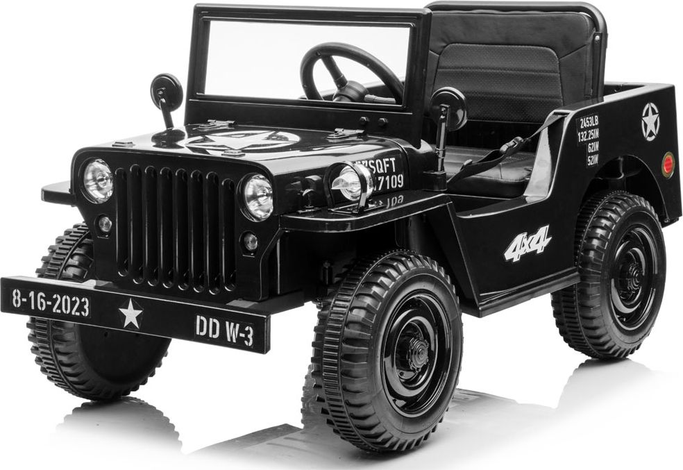 Dětský elektrický vojenský jeep willys SMALL 4x4 černý - obrázek 2