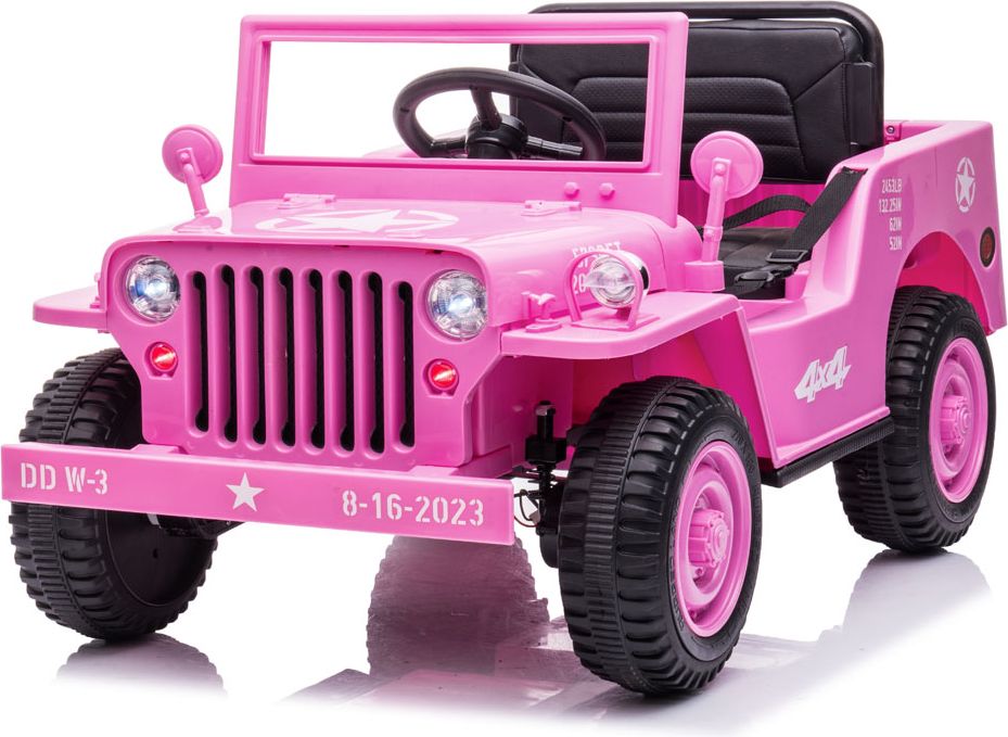 Dětský elektrický vojenský jeep willys SMALL 4x4 růžový - obrázek 12