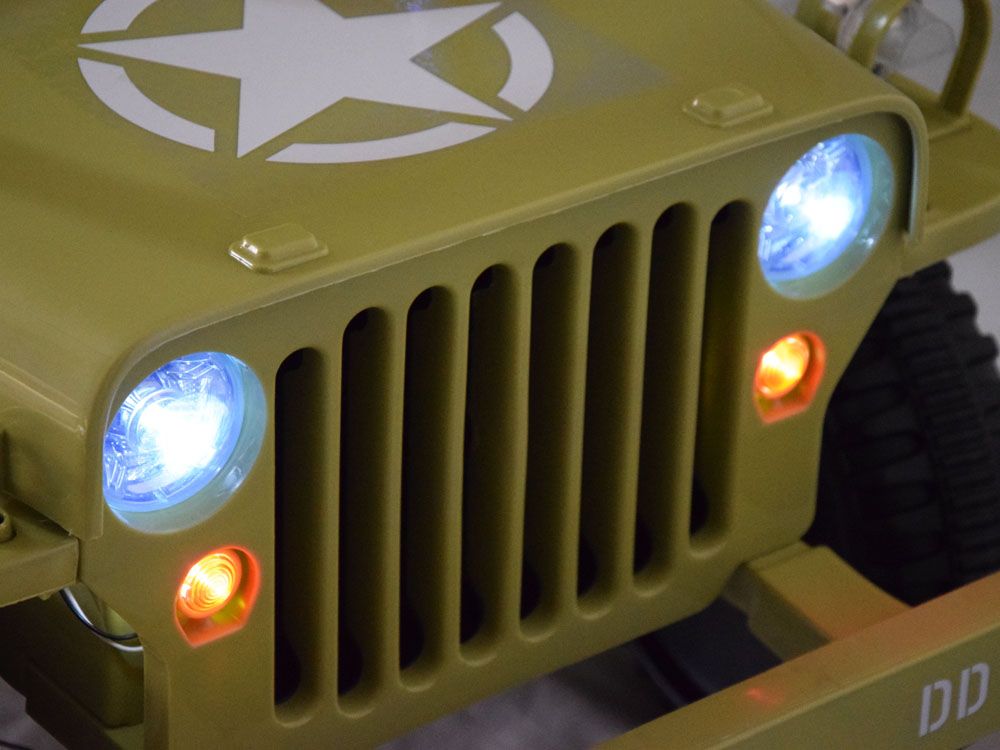 Dětský elektrický vojenský jeep willys SMALL 4x4 světle zelený - obrázek 4