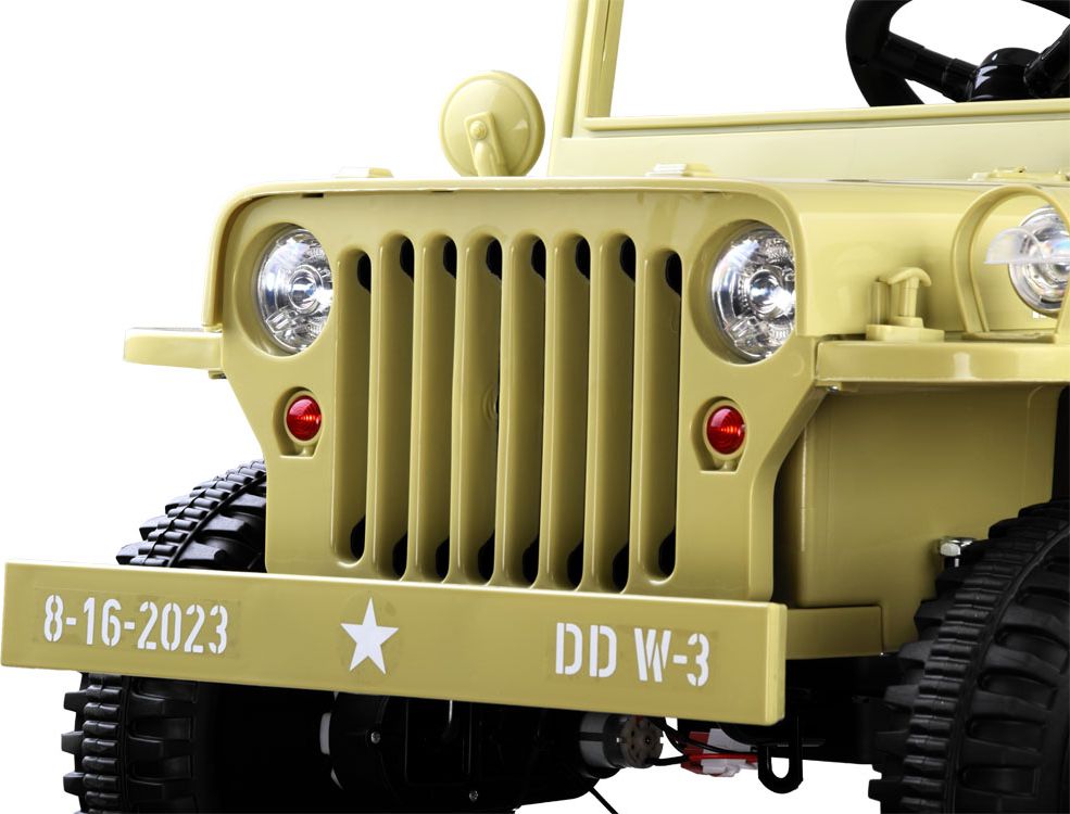 Dětský elektrický vojenský jeep willys SMALL 4x4 světle zelený - obrázek 10