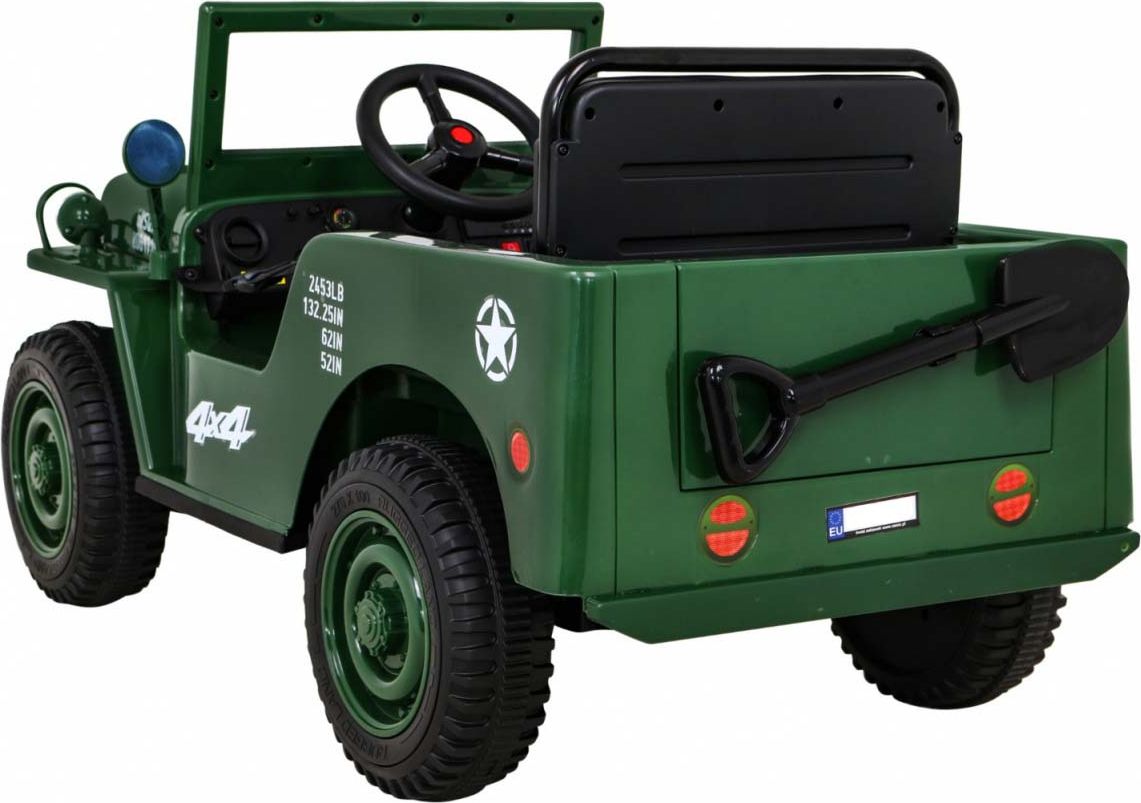 Dětský elektrický vojenský jeep willys SMALL 4x4 tmavě zelený - obrázek 7