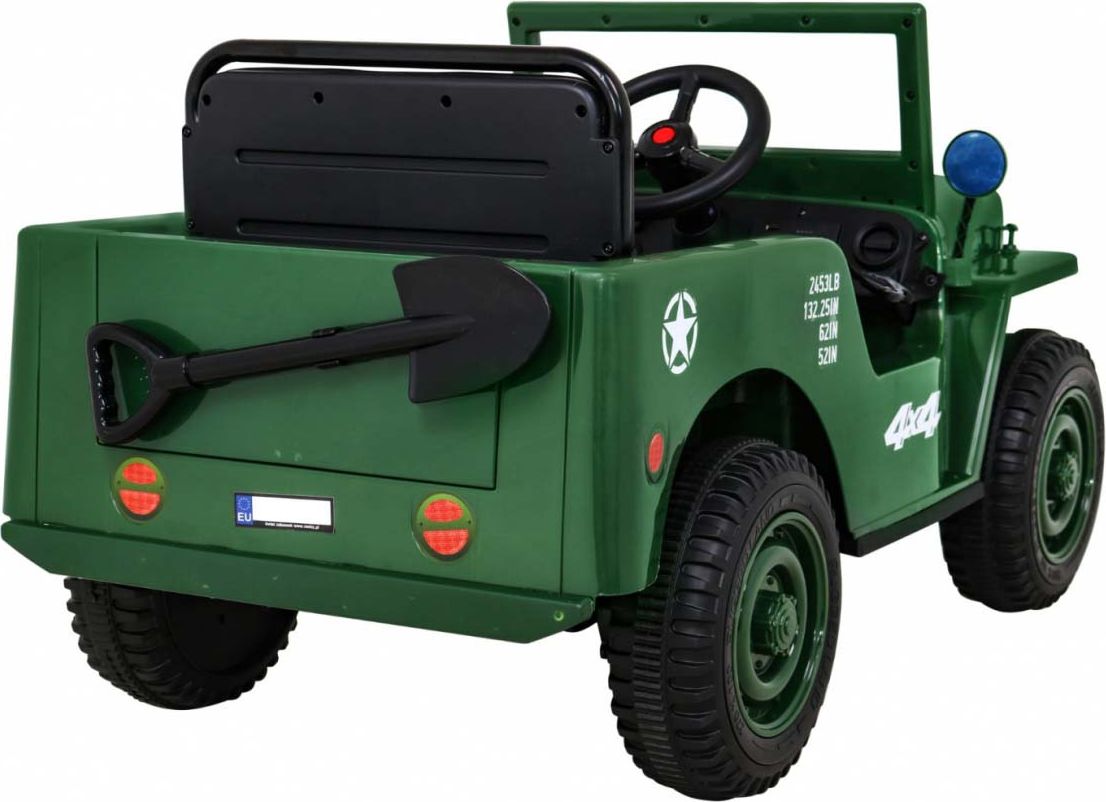 Dětský elektrický vojenský jeep willys SMALL 4x4 tmavě zelený - obrázek 10