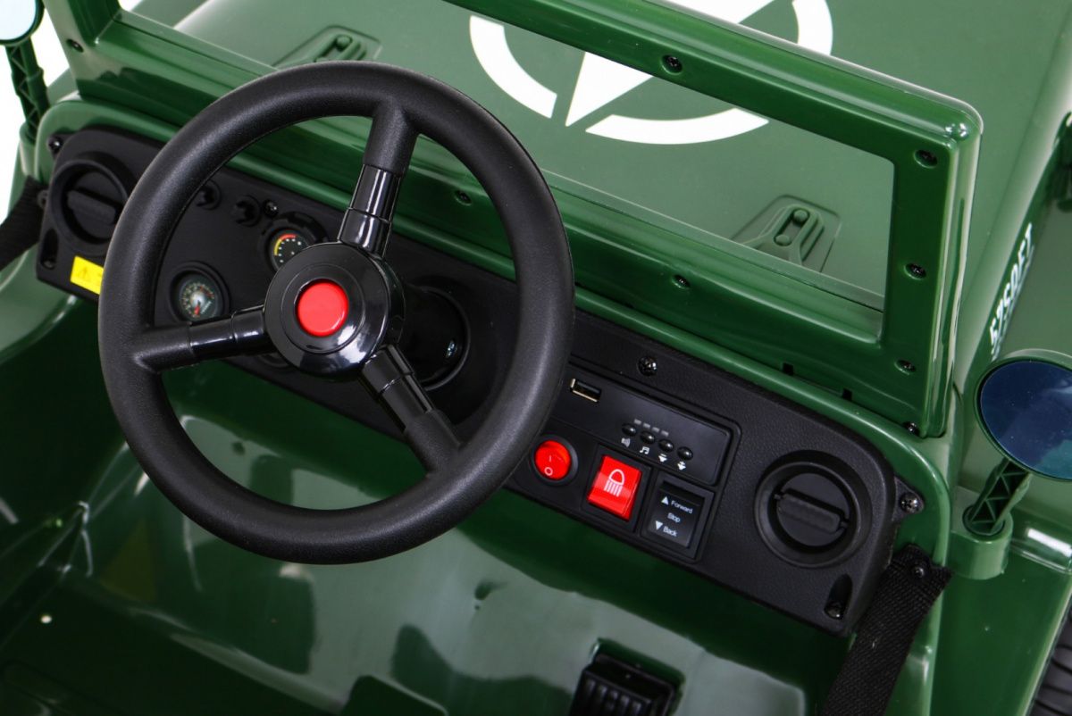Dětský elektrický vojenský jeep willys SMALL 4x4 tmavě zelený - obrázek 11