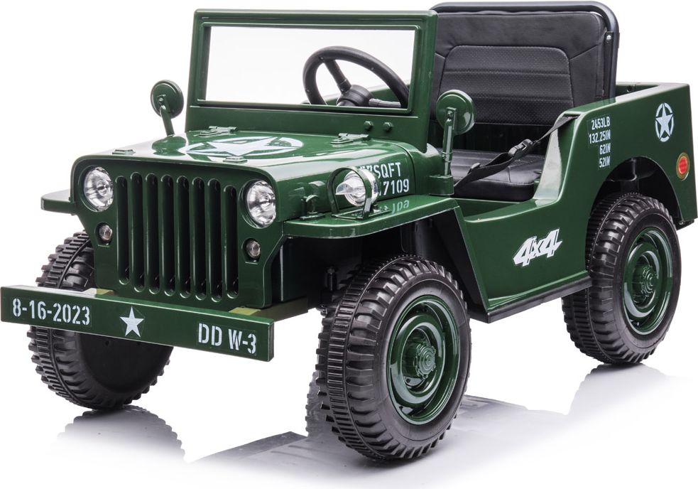 Dětský elektrický vojenský jeep willys SMALL 4x4 tmavě zelený - obrázek 12