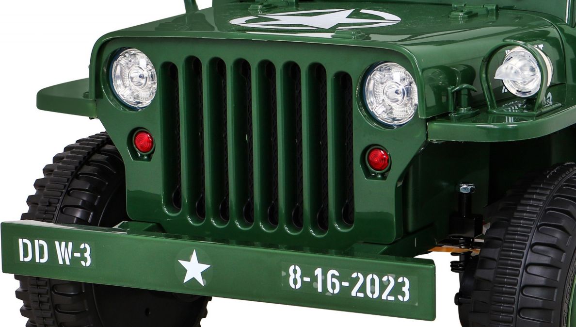 Dětský elektrický vojenský jeep willys SMALL 4x4 tmavě zelený - obrázek 13