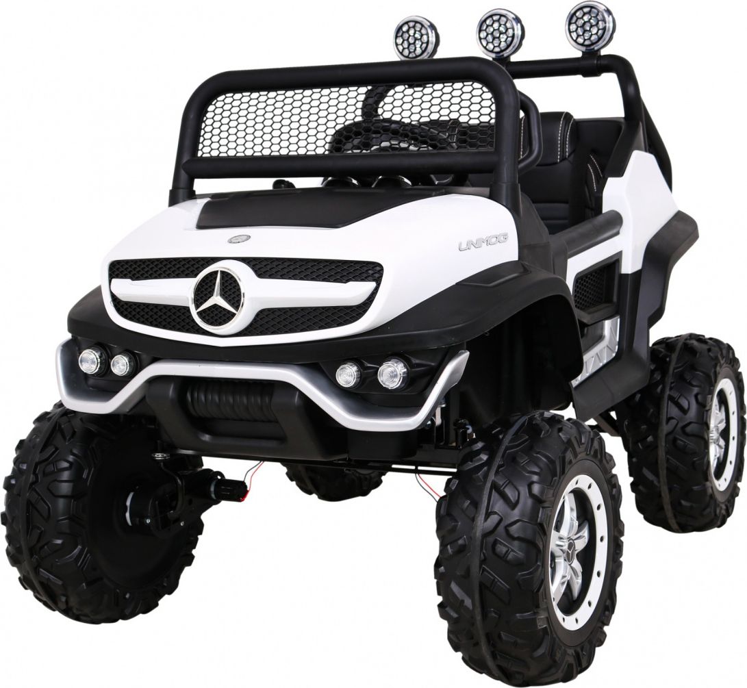 Elektrické autíčko Mercedes Unimog S, 4x4, 12V Bílé - obrázek 3