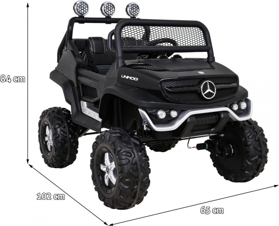 Elektrické autíčko Mercedes Unimog S, 4x4, 12V Černé - obrázek 5