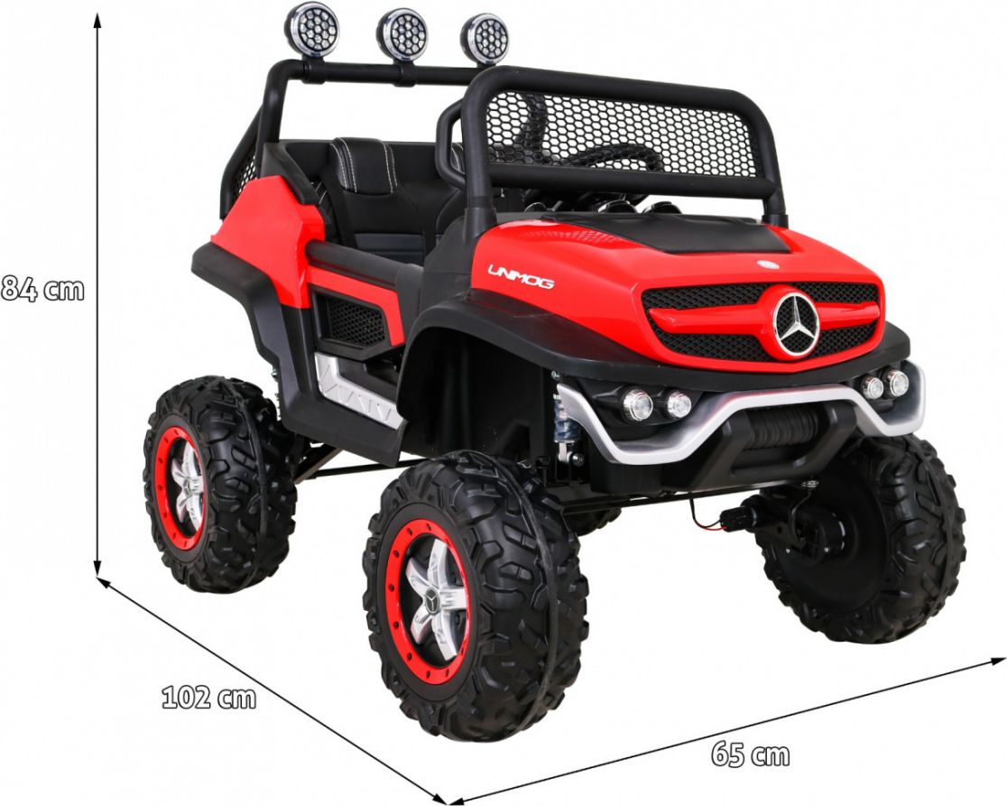 Elektrické autíčko Mercedes Unimog S, 4x4, 12V Červené - obrázek 5
