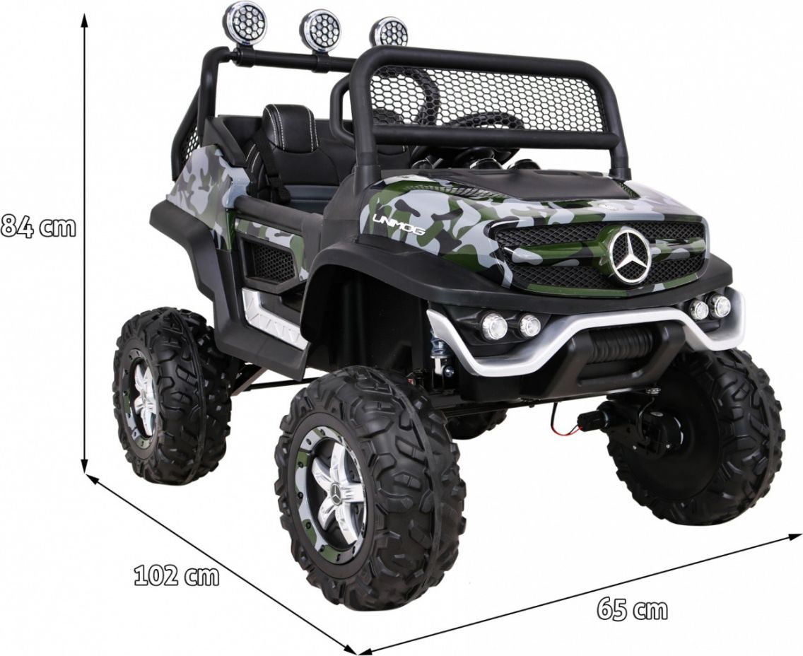 Elektrické autíčko Mercedes Unimog S, 4x4, 12V Maskáčové - obrázek 4