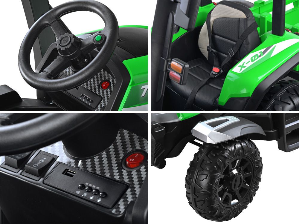 Elektrický traktor s přívěsem Blast BROWN - obrázek 7