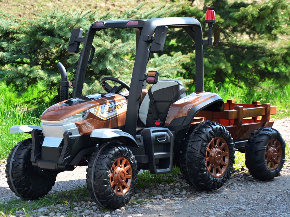 Elektrický traktor s přívěsem Blast BROWN - obrázek 10