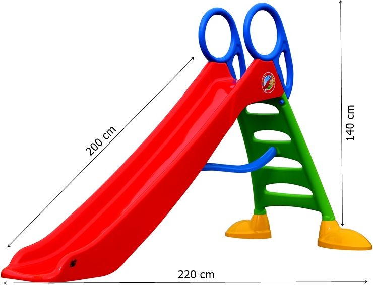 Tomido dětská skluzavka červená 200 cm - obrázek 4
