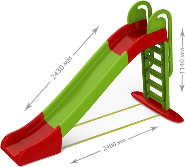 Tomido dětská skluzavka 243 cm červeno-zelená - obrázek 6