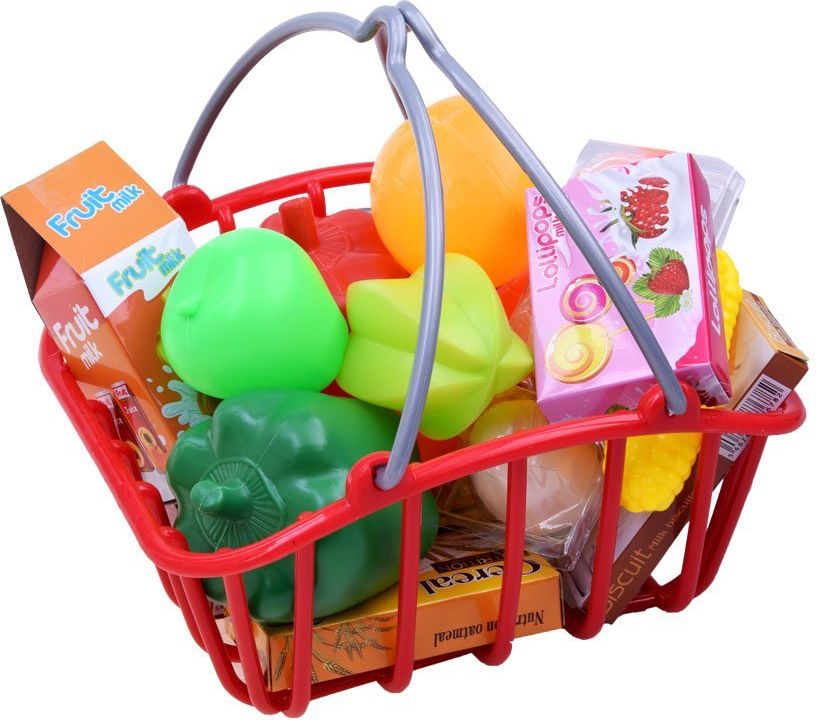 Dětský supermarket s nákupním košíkem červený - obrázek 4