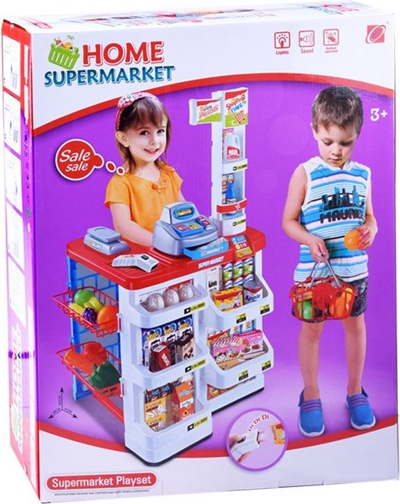 Dětský supermarket s nákupním košíkem červený - obrázek 9