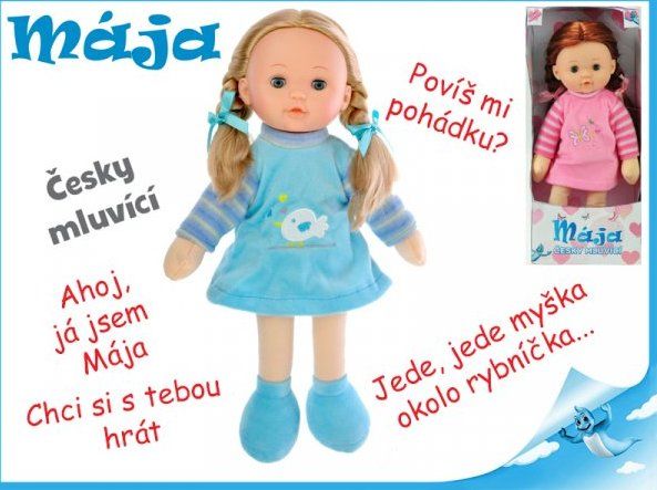 MIKRO TRADING Mrkací panenka Mája 42cm mluvící růžová poškozený obal - obrázek 1