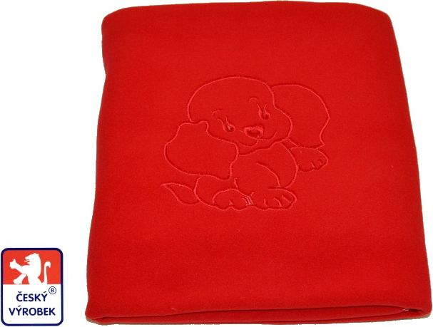 Dětská deka Dětský svět fleece červená s pejskem - obrázek 1