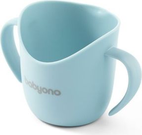Dětský ergonomický hrníček Babyono FLOW světle modrý - obrázek 1