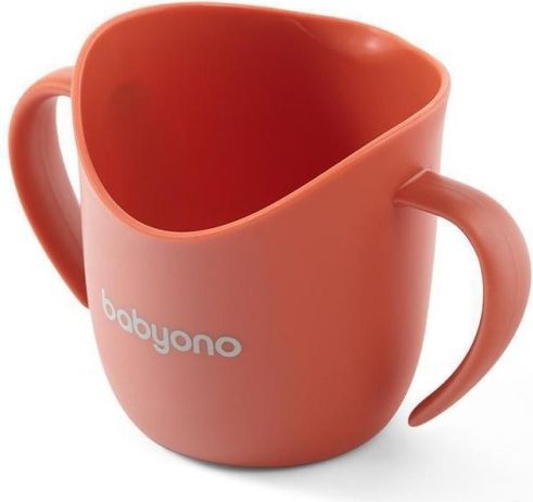 Dětský ergonomický hrníček Babyono FLOW oranžový - obrázek 1