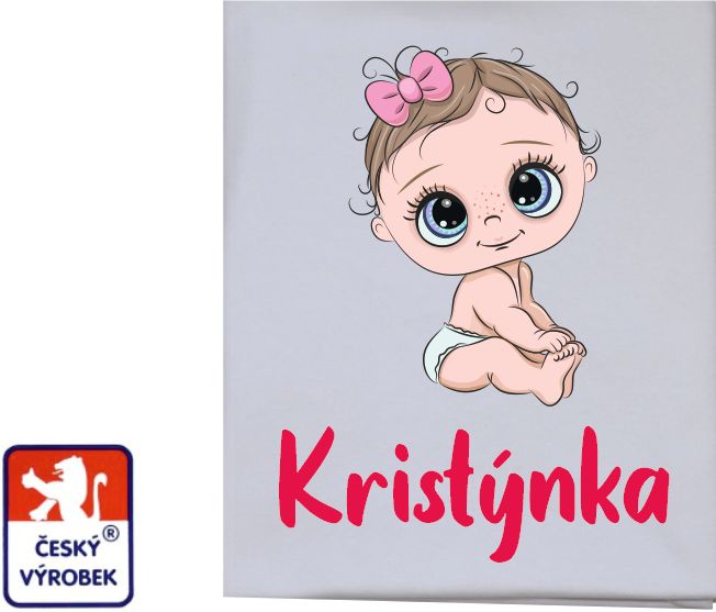 Dětská deka bavlněná Dětský svět miminko holčička se jménem miminka - obrázek 1