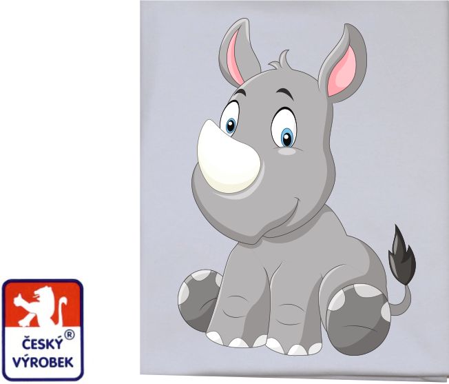 Dětská letní deka Dětský svět bavlněná sedící nosorožec - obrázek 1