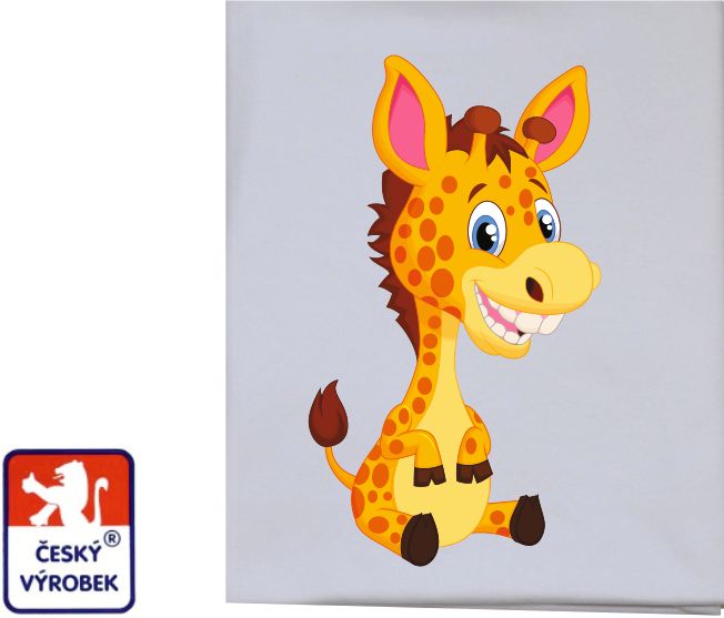 Dětská letní deka Dětský svět bavlněná sedící žirafa - obrázek 1