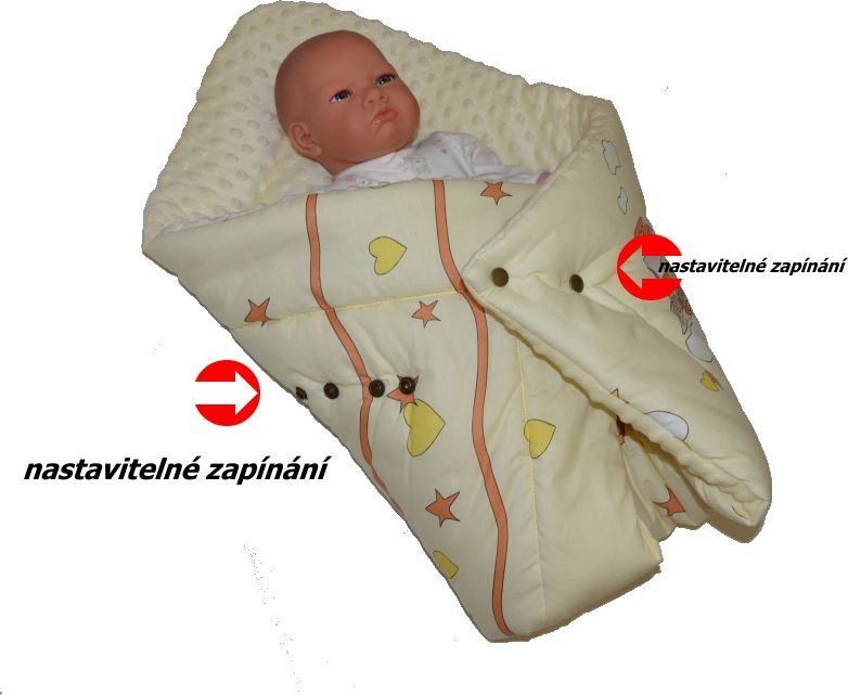 Kojenecká rychlozavinovačka Dětský svět Minky s nastavitelným zapínánímí - obrázek 4