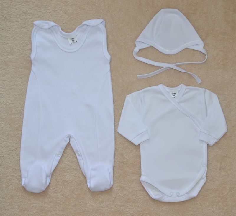 Bílá kojenecká soupravička Gama Comfort 3-dílná velikost 56 - obrázek 1
