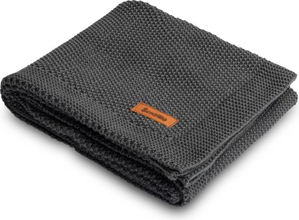 Pletená deka do kočárku Sensillo 100% bavlna graphite - obrázek 1