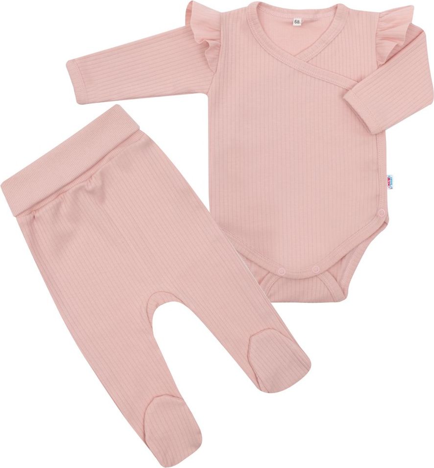 NEW BABY 2-dílná kojenecká souprava New Baby Practical růžová holka Bavlna 68 (4-6m) - obrázek 1