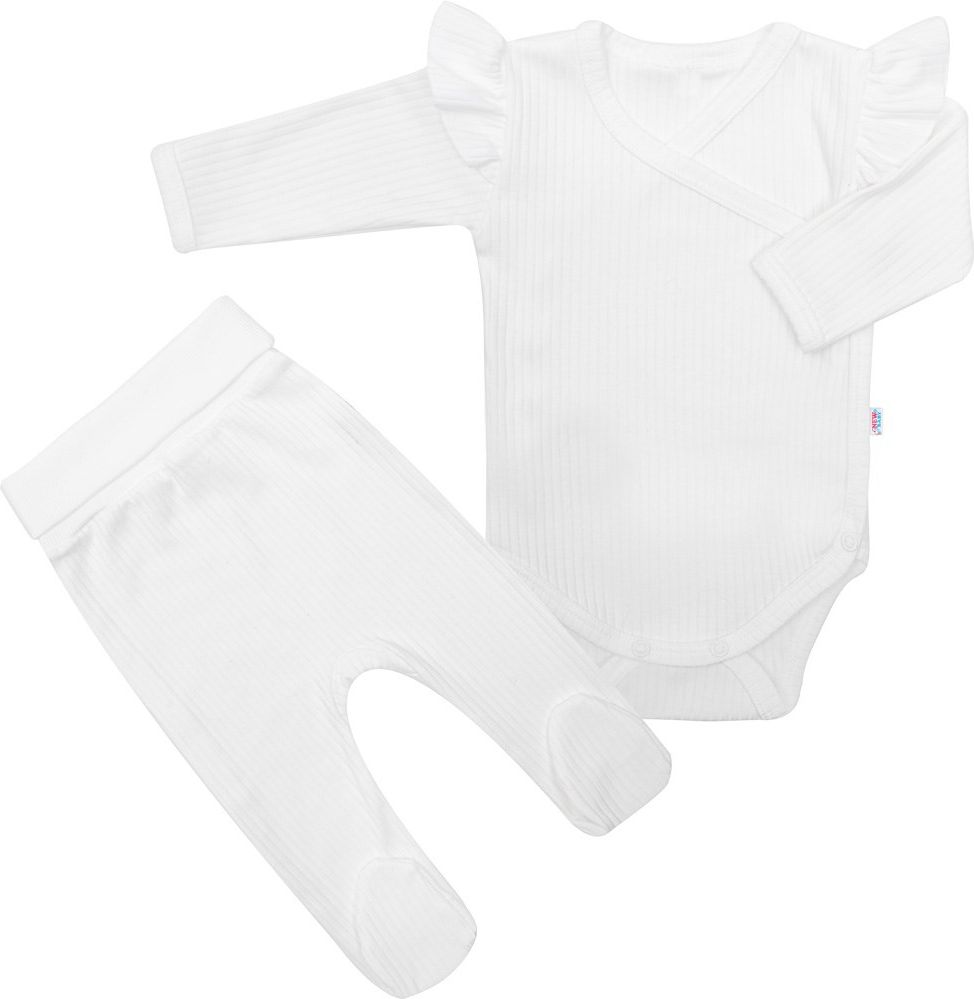NEW BABY 2-dílná kojenecká souprava New Baby Practical bílá holka Bavlna 68 (4-6m) - obrázek 1