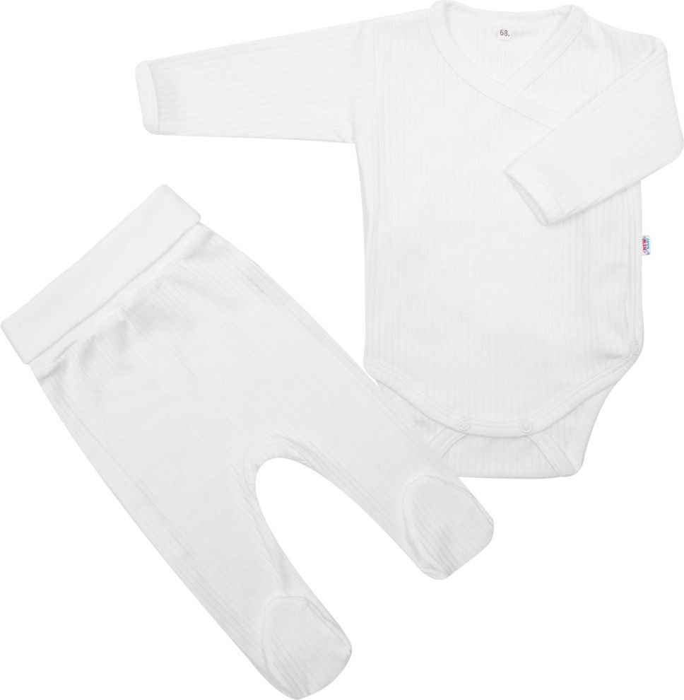 NEW BABY 2-dílná kojenecká souprava New Baby Practical bílá kluk Bavlna 62 (3-6m) - obrázek 1